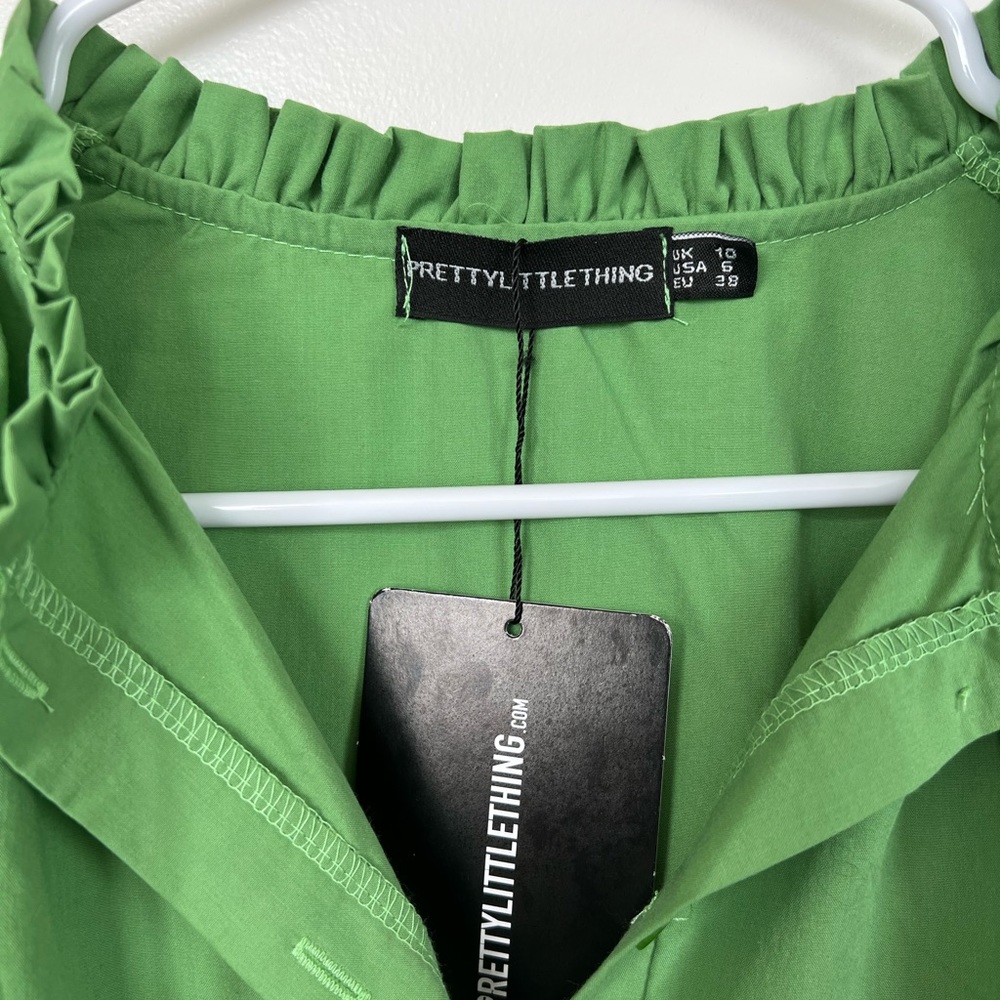 PLT - Oversized Poplin Frill Collar Shirt Dress - Size 6 - Picture 8 of 11